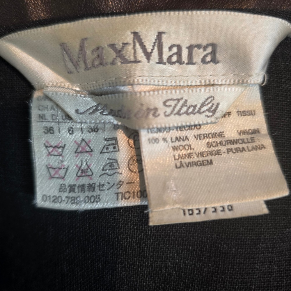 MaxMara Black Virgin Wool Skirt Size 6 Made in Italy Knee Length Women's Work - Picture 2 of 10
